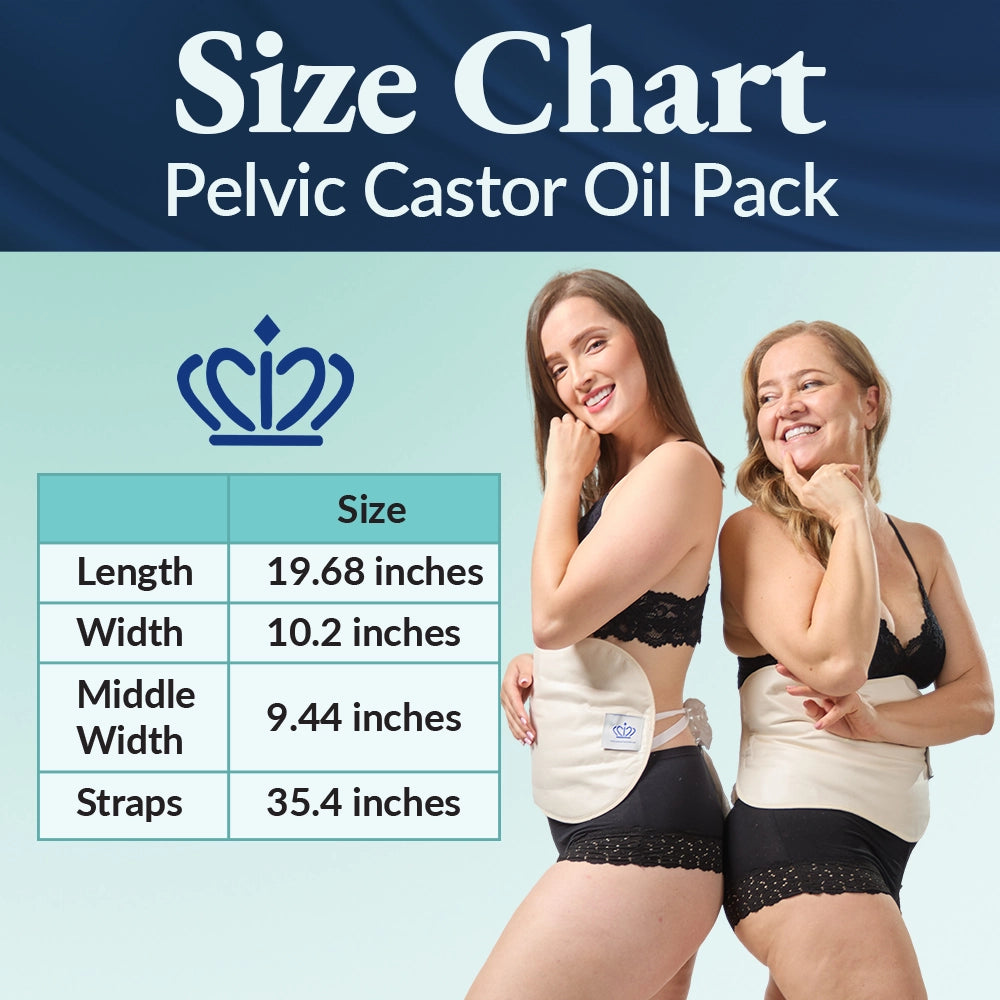 Pelvic Castor Oil Pack Kit + Organic Golden Castor Oil 16.9oz